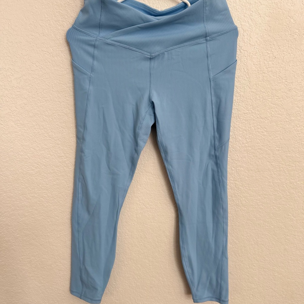 Fabletics Sky Blue Ribbed Leggings